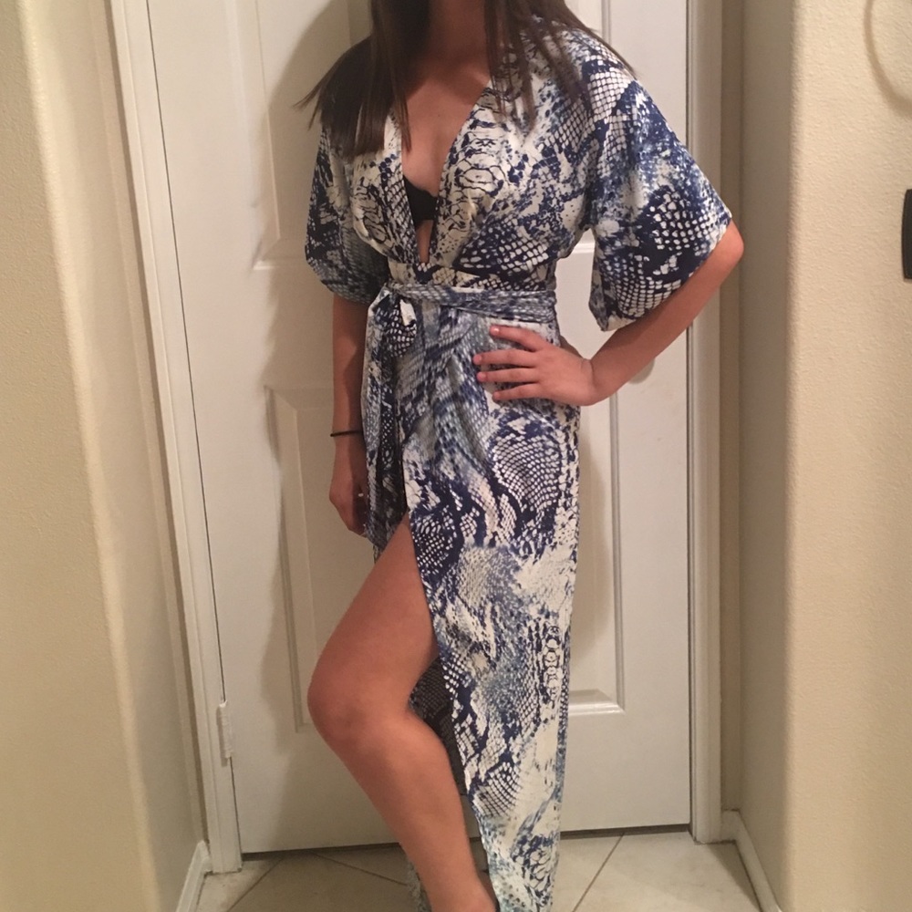Resort Wear Stylish Dress. Royal Blue and White